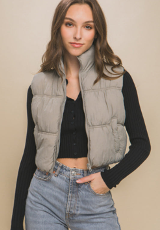 Grey Puffer Vest