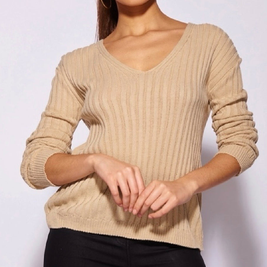 Beige Long Sleeve Top