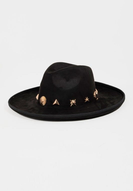 Black Stud Fedora Hat